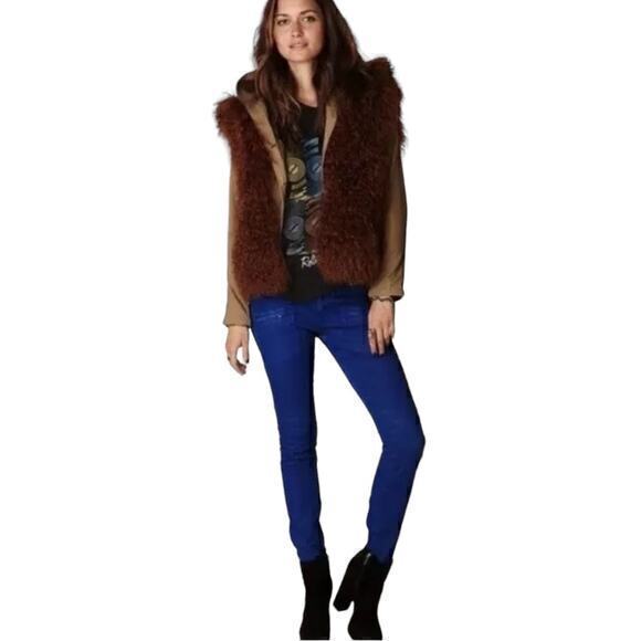 Free People Moto Skinny Jeans‎ Electric Blue Size 26 - Picture 8 of 8